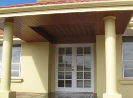 Cedar Glosswood lined Entrance with Decking Woodlands